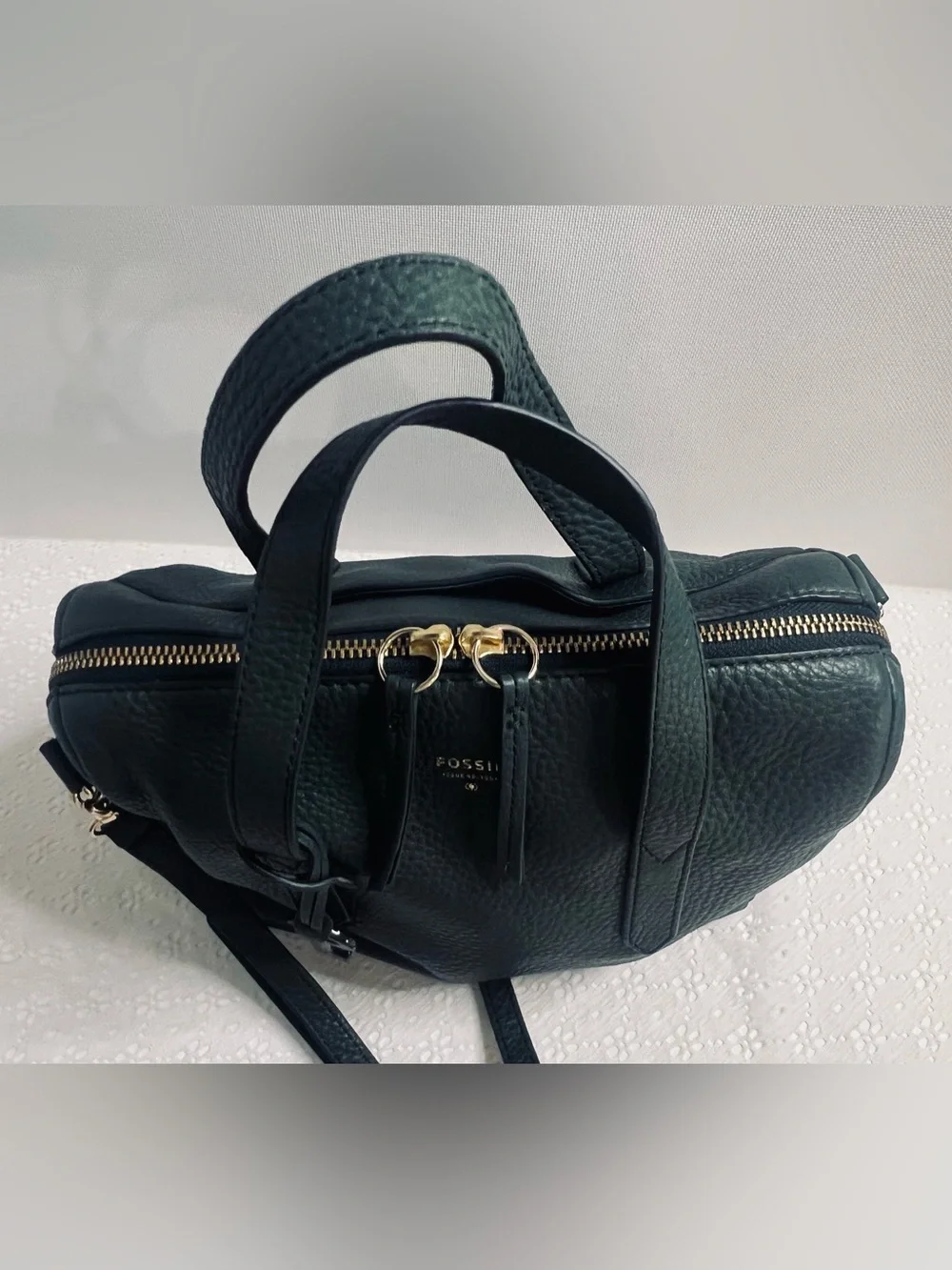 FOSSIL Sydney Satchel- Pine Green Shoulder Crossbody Handbag Keyfob